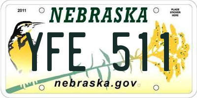 NE license plate YFE511