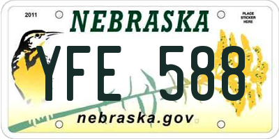 NE license plate YFE588