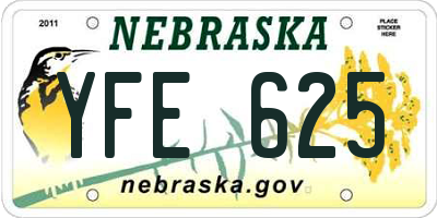 NE license plate YFE625