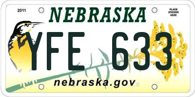 NE license plate YFE633