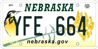 NE license plate YFE664