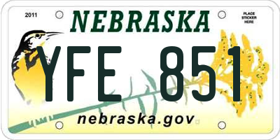 NE license plate YFE851