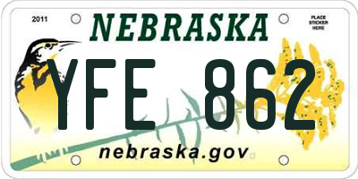 NE license plate YFE862