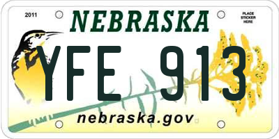NE license plate YFE913