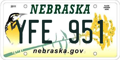 NE license plate YFE951