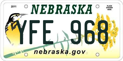NE license plate YFE968