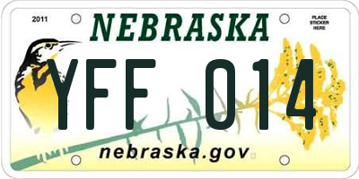 NE license plate YFF014