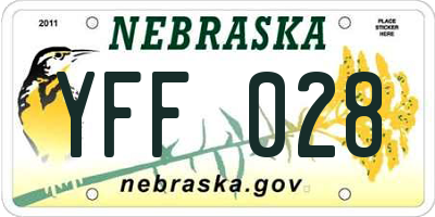 NE license plate YFF028