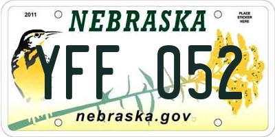 NE license plate YFF052