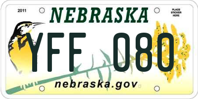 NE license plate YFF080