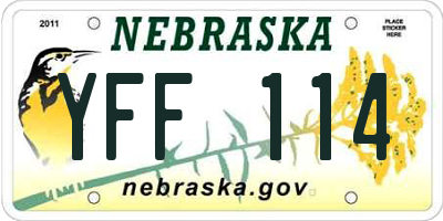 NE license plate YFF114