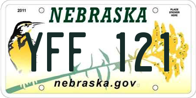 NE license plate YFF121
