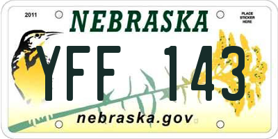 NE license plate YFF143