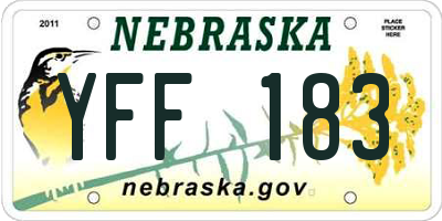 NE license plate YFF183