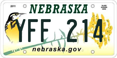 NE license plate YFF214