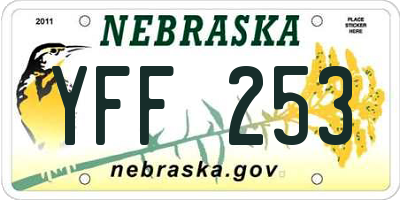 NE license plate YFF253