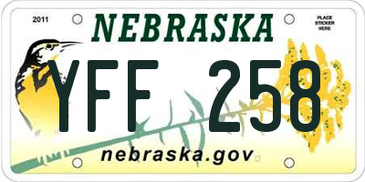 NE license plate YFF258