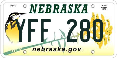 NE license plate YFF280