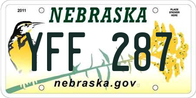 NE license plate YFF287