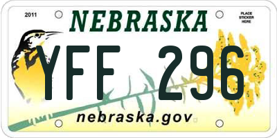 NE license plate YFF296