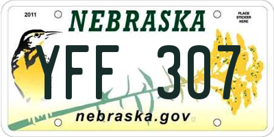 NE license plate YFF307