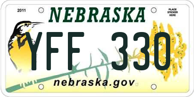 NE license plate YFF330