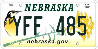 NE license plate YFF485