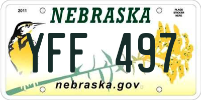 NE license plate YFF497