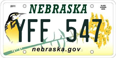 NE license plate YFF547