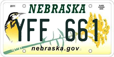 NE license plate YFF661