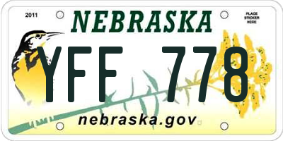 NE license plate YFF778