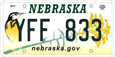 NE license plate YFF833
