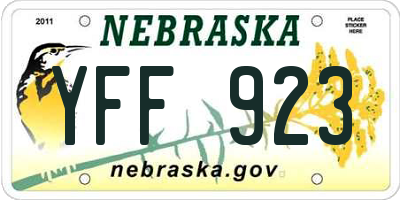 NE license plate YFF923