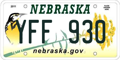 NE license plate YFF930