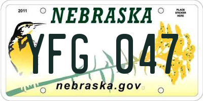 NE license plate YFG047