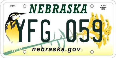 NE license plate YFG059