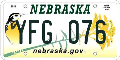 NE license plate YFG076