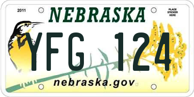 NE license plate YFG124