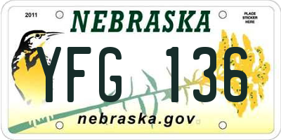 NE license plate YFG136