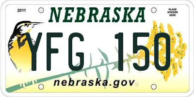 NE license plate YFG150