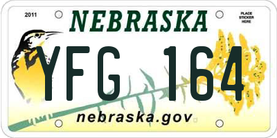 NE license plate YFG164