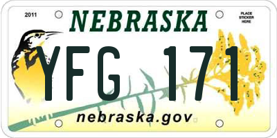 NE license plate YFG171
