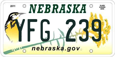 NE license plate YFG239