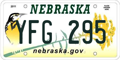 NE license plate YFG295