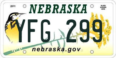 NE license plate YFG299