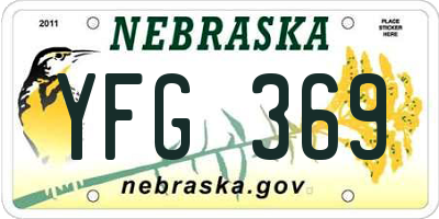 NE license plate YFG369