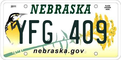NE license plate YFG409