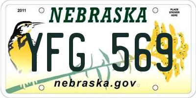 NE license plate YFG569