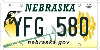 NE license plate YFG580