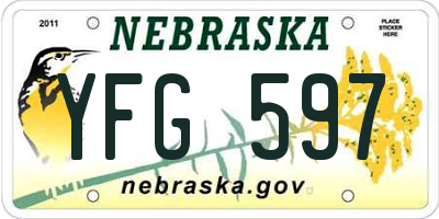 NE license plate YFG597